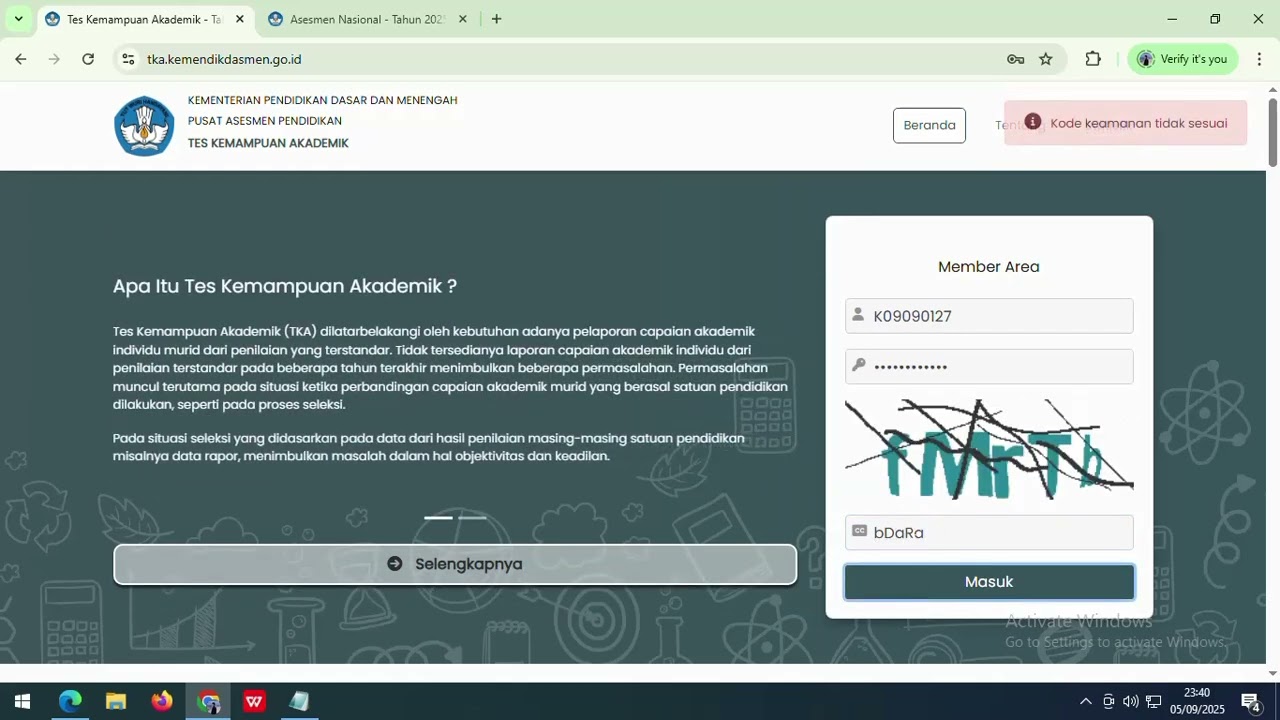 CARA LOGIN WEB TKA | POIN PENTING TKA