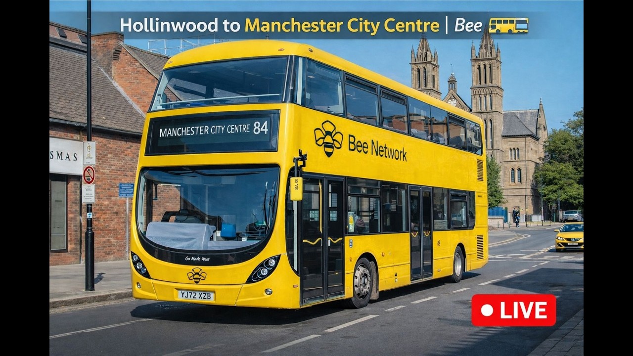 🔴 LIVE A Bus Tour Hollinwood to Manchester City Center- Bee Newtork🔴 | England | United Kingdom