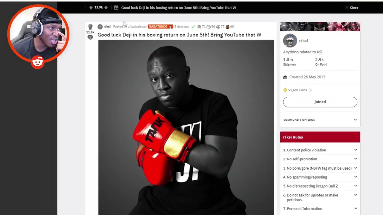 KSI talks about Deji's return to boxing
