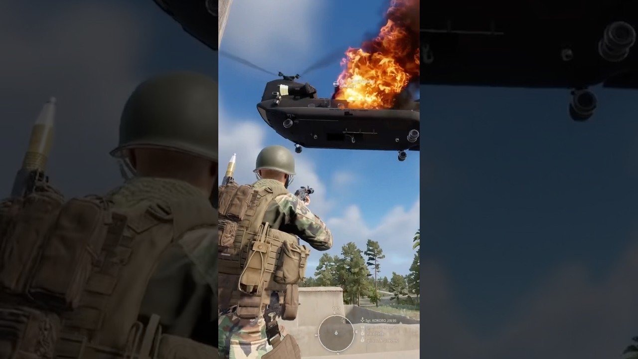 SPARTAN DOWN #armareforger #operationkontrolledkaos #milsim #anizay #chinook #fly #crashland #shorts