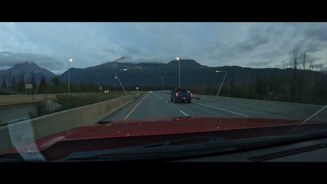 Timelapse ride from Big Lake to Anchorage, Alaska.