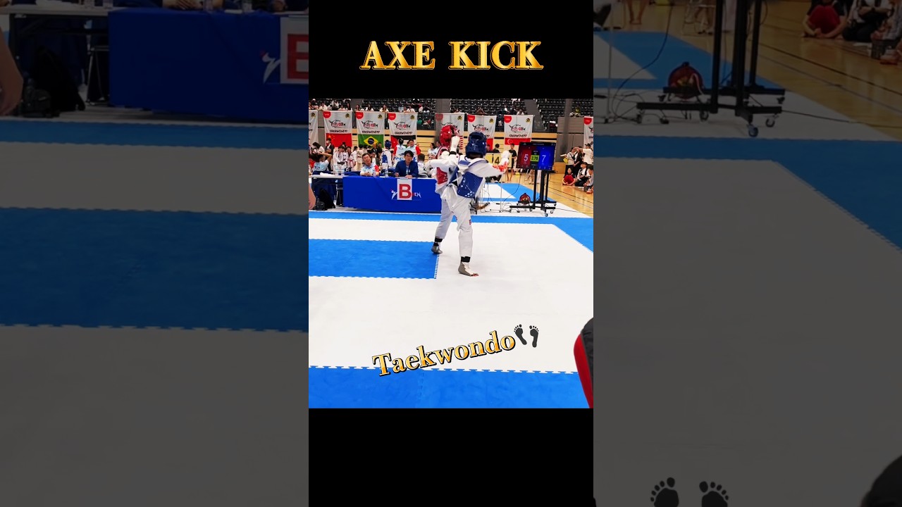 axe kick👣 내려차기👣taekwondo kid🦶YUMA TANI🇯🇵Sailus榊原道場 テコンドー 谷侑馬#tkd #axe #sparring #kick