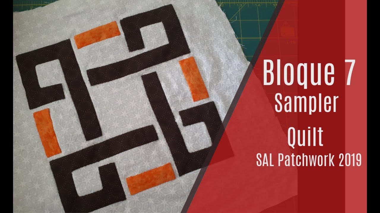 Bloque 7 Sampler Quilt Patchwork  - Aplicación Baltimore con puntada escondida en Patchwork