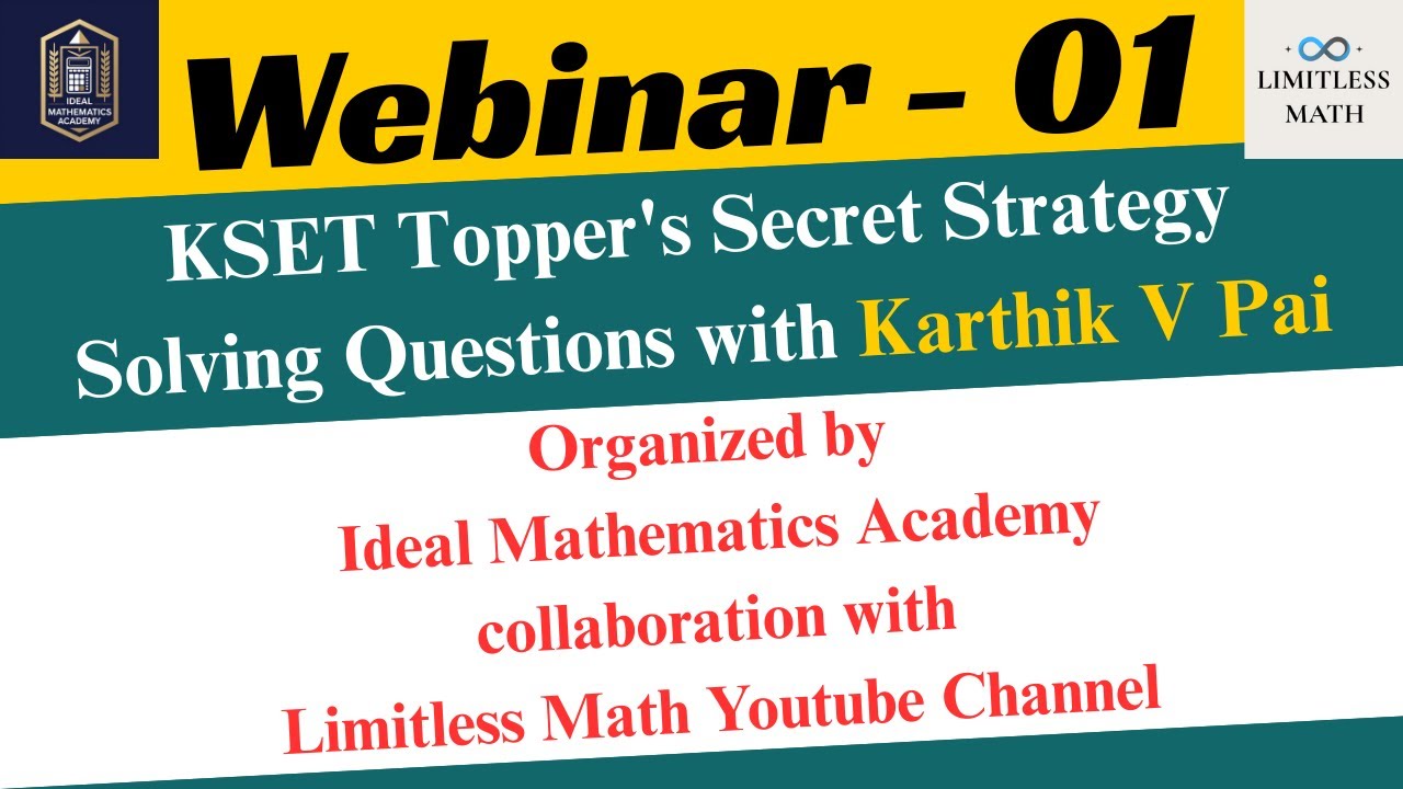 KSET Topper's Secret Strategy |Webinar 01 |Paper 1& 2 | IMA |Solution KSET 2024 Paper|Limitless Math