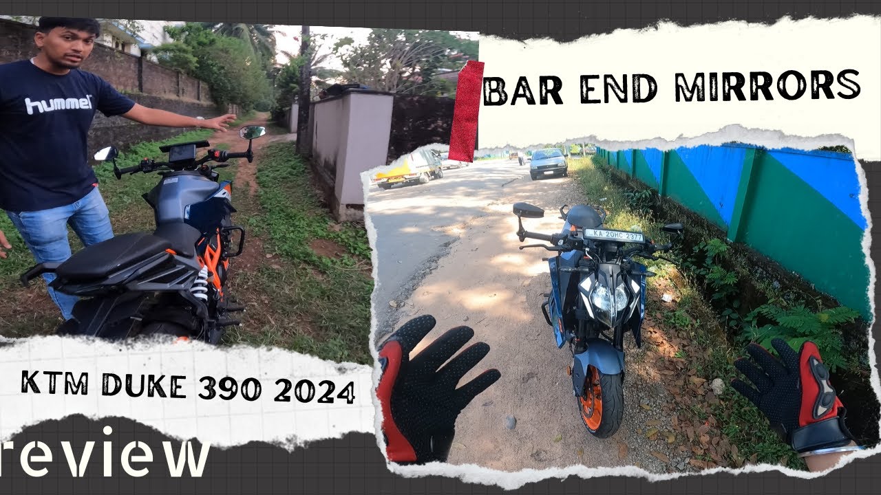 New BAR END MIRRORS for KTM DUKE 390 2024 ..... Review.. #2023lastvideo #ktmduke3902024