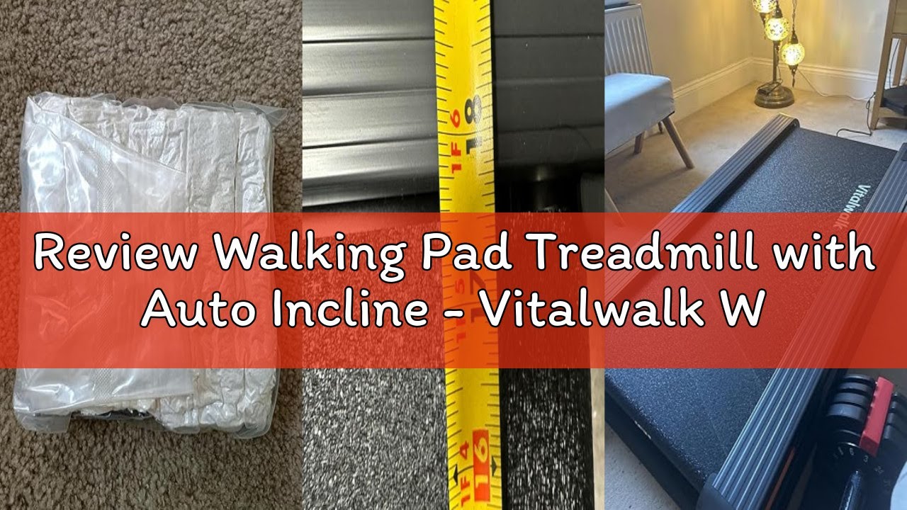 Review Walking Pad Treadmill with Auto Incline - Vitalwalk Wide Full Deck Portable Under Desk Treadm