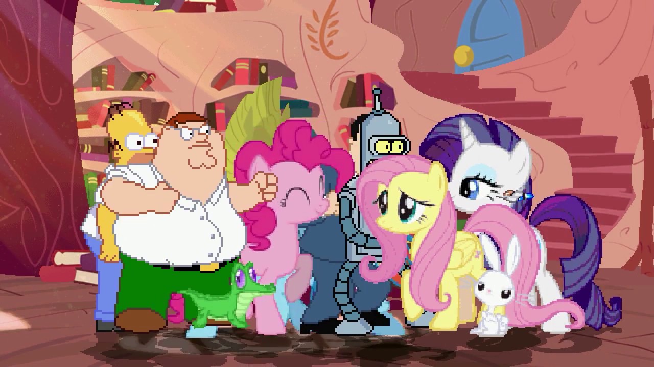 AN Mugen Request #1501: Peter, Homer, Bender, Stan VS Fluttershy, Rarity, Pinkie Pie, Rainbow Dash
