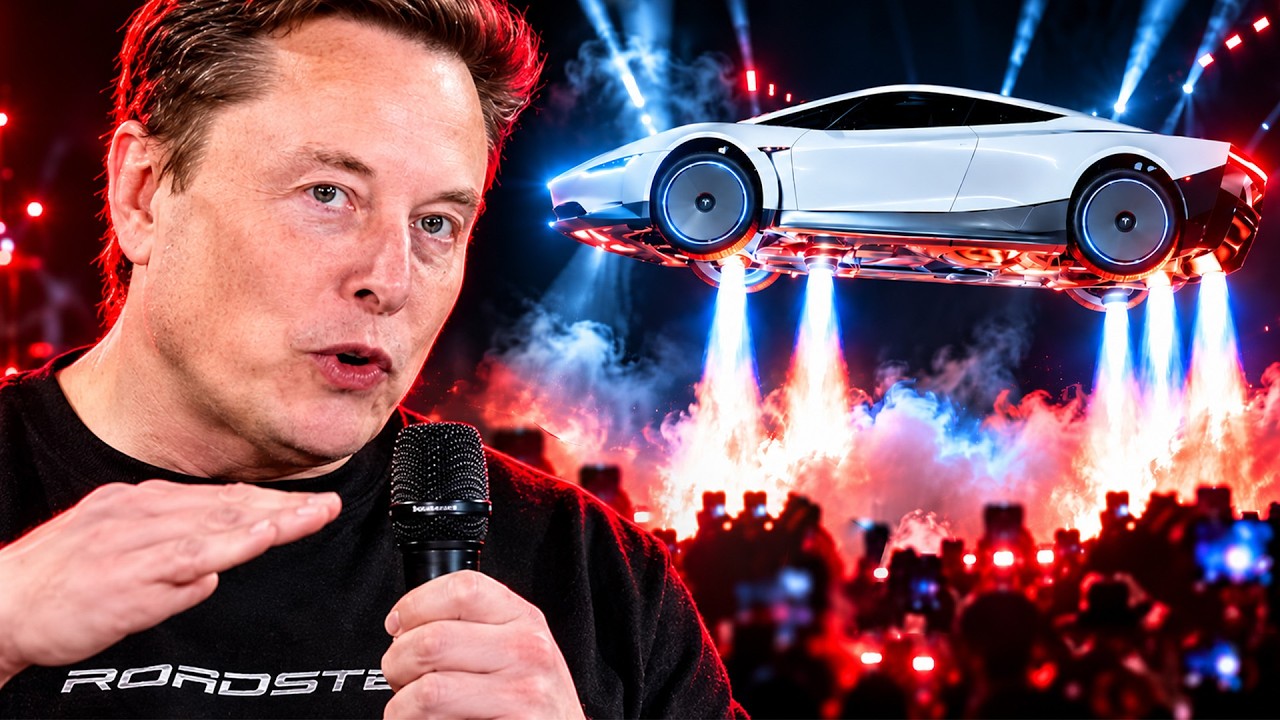 You Won&rsquo;t BELIEVE What Elon Said at the Launch of Tesla's Roadster Flying Car!!!
