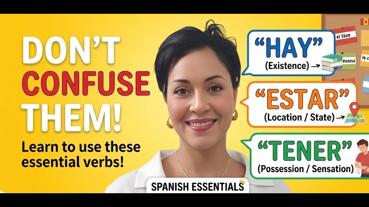 HAY vs. ESTAR vs. TENER: Stop Confusing Them! (Spanish for Beginners)