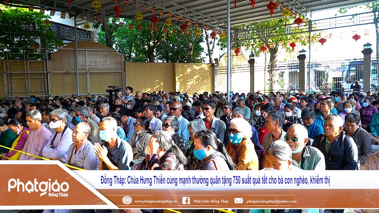 Đồng Tháp: Chùa Hưng Thiền cùng mạnh thường quân tặng 750 suất quà tết cho bà con nghèo, khiếm