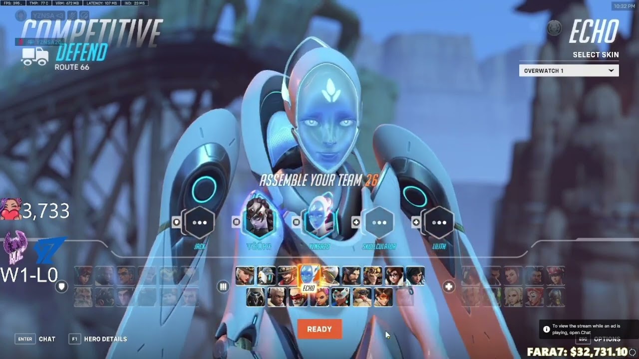 Yznsa plays Echo and Pharah vs best Roadhog NeedBlood700