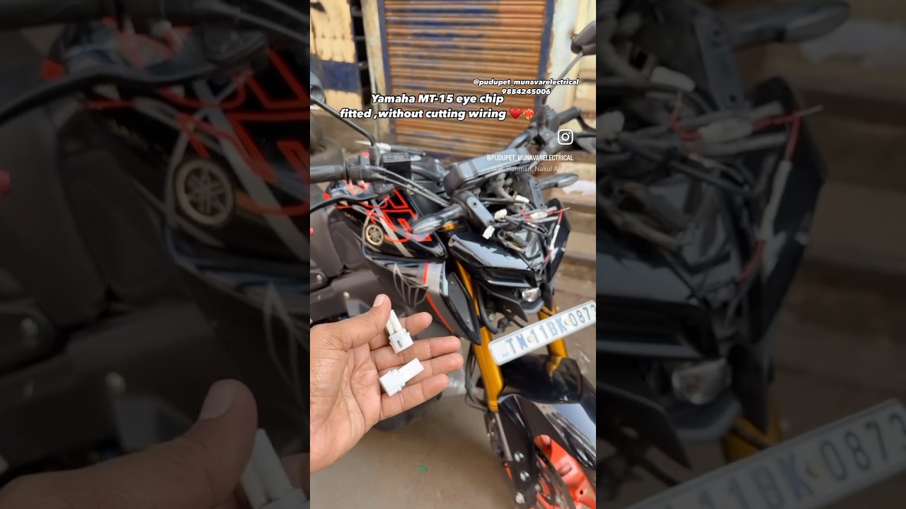Yamaha MT-15 eye &hearts;️chip fitted ,without cutting wiring #chennai #pudupet #bike #feedback  #mt #mt15
