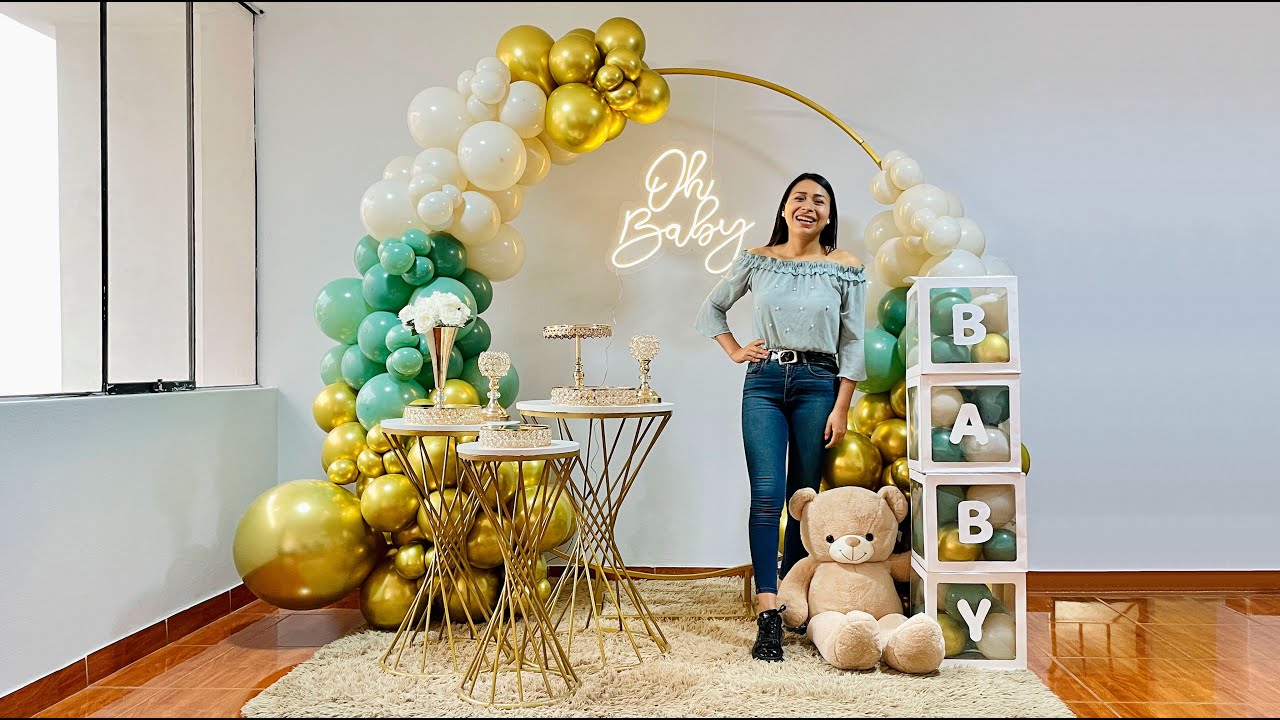 Como hacer un Arco de Globos e instalarlo en un Aro 🧸 (Oh Baby o Baby Shower) 🧸