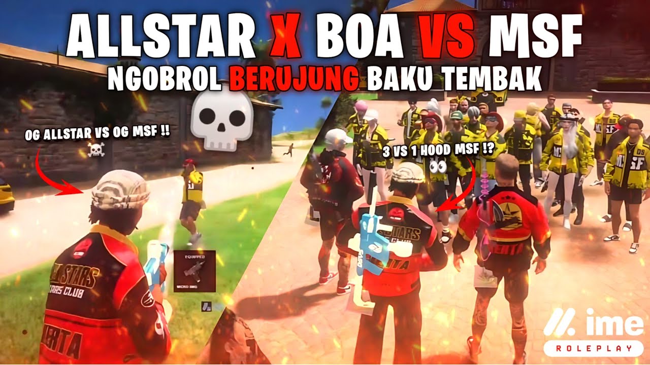 ALLSTAR X BOA VS MSF 🤯 NEKAT SERANG HOOD MSF!! ☠️ - GTA V ROLEPLAY #imeroleplay #imerp