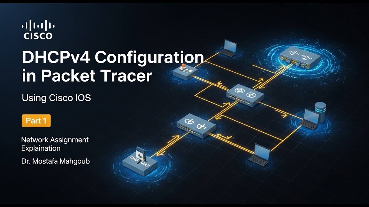 شرح تكليف الجزء الأول Configuring DHCPv4 Using Cisco IOS | Dr. Mostafa Mahgoub