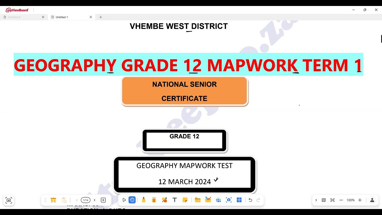 Geography Grade 12 Practical Mapwork March Exam Term 1