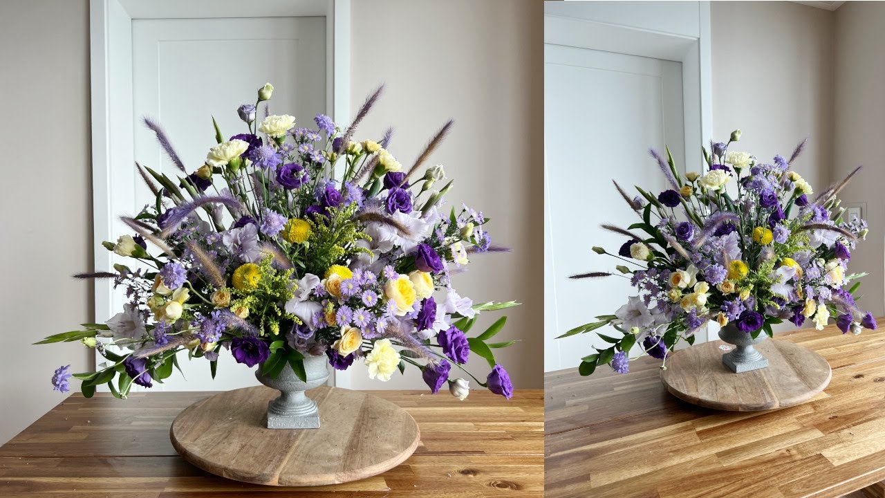 [꽃수업] 부채형 디자인 꽃꽂이 / [Flower Lesson] Fan-shaped flower arrangement