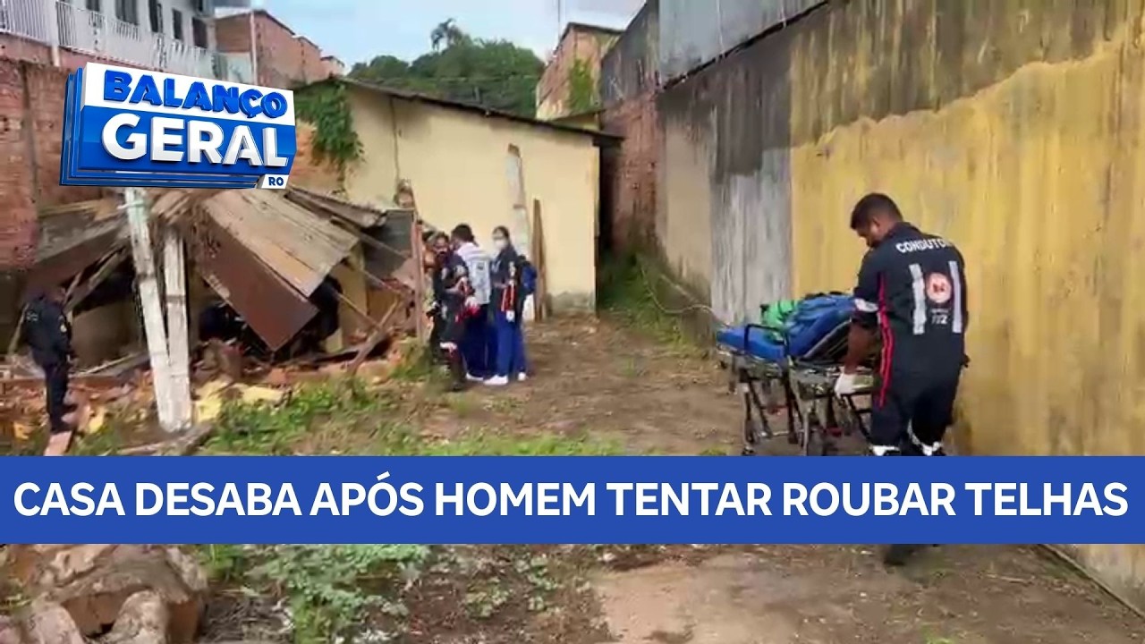 Homem fica soterrado ao retirar telhas de zinco da casa da avó no bairro Areal