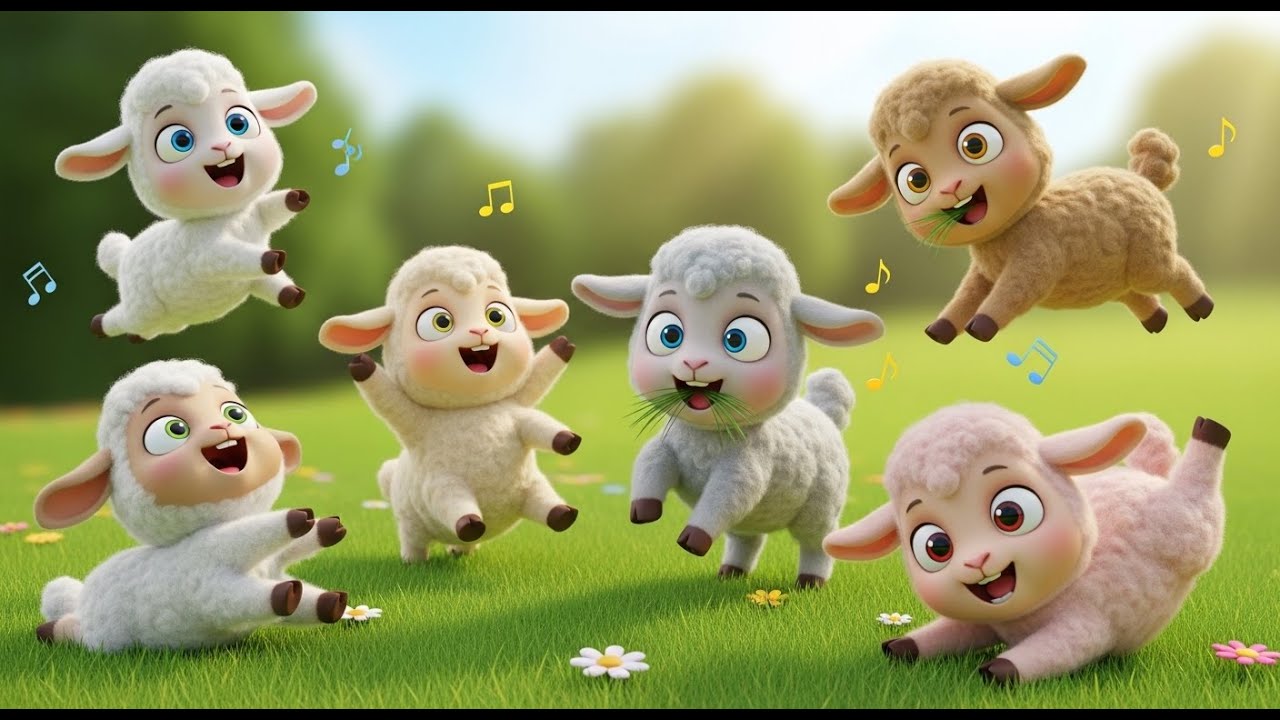 Five Little Lamb Friends Baa Baa Baa | Farm Animal Songs & Counting Rhymes---
