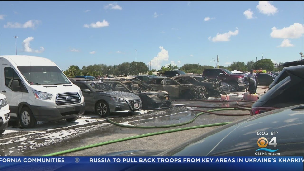 Cars Caught On Fire In Hard Rock Stadium Parking Lot After Dolphins Season Opener