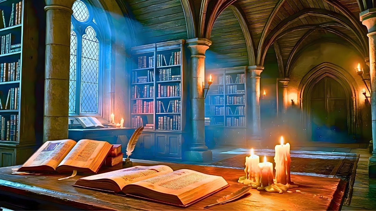 Ancient Candlelit Library | Medieval Music for Focus & Calm