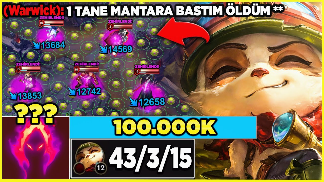 DÜNYA TEEMO KARAHASAT REKORU !! 1 MANTARLA TEK ATIYORUM FULL CANA !!