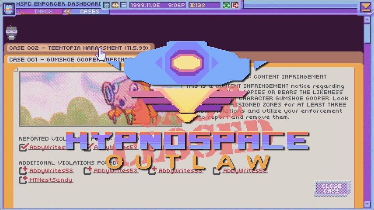 Hypnospace Outlaw: Cases 001 and 002 (Gumshoe Gooper and Teentopia Harassment) walkthrough