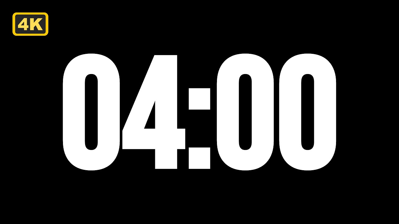 4 Minute Timer | 240 Second Countdown For Classrooms, Stretching & Quick Routines