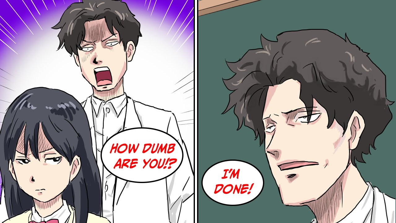 This scary teacher at school finally gave up on us but then… [Manga Dub]