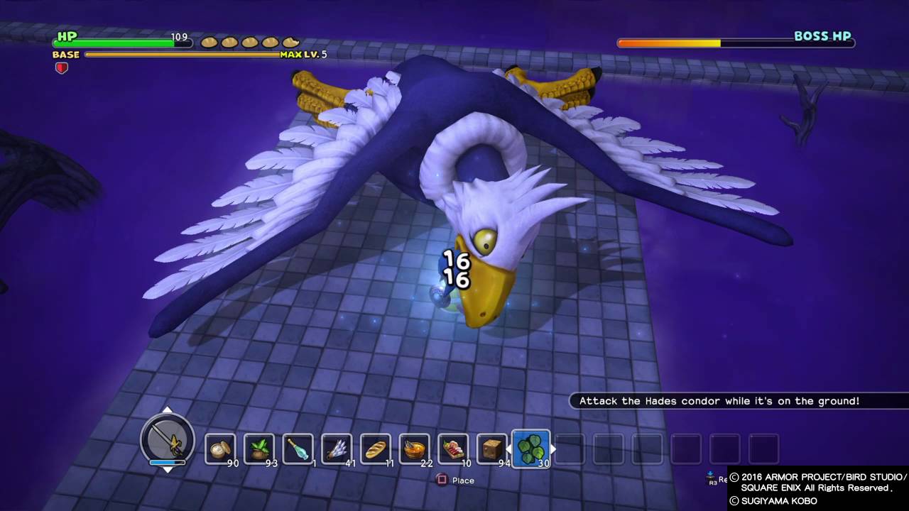 DRAGON QUEST BUILDERS - Super Quick Hades Condor Boss FIght