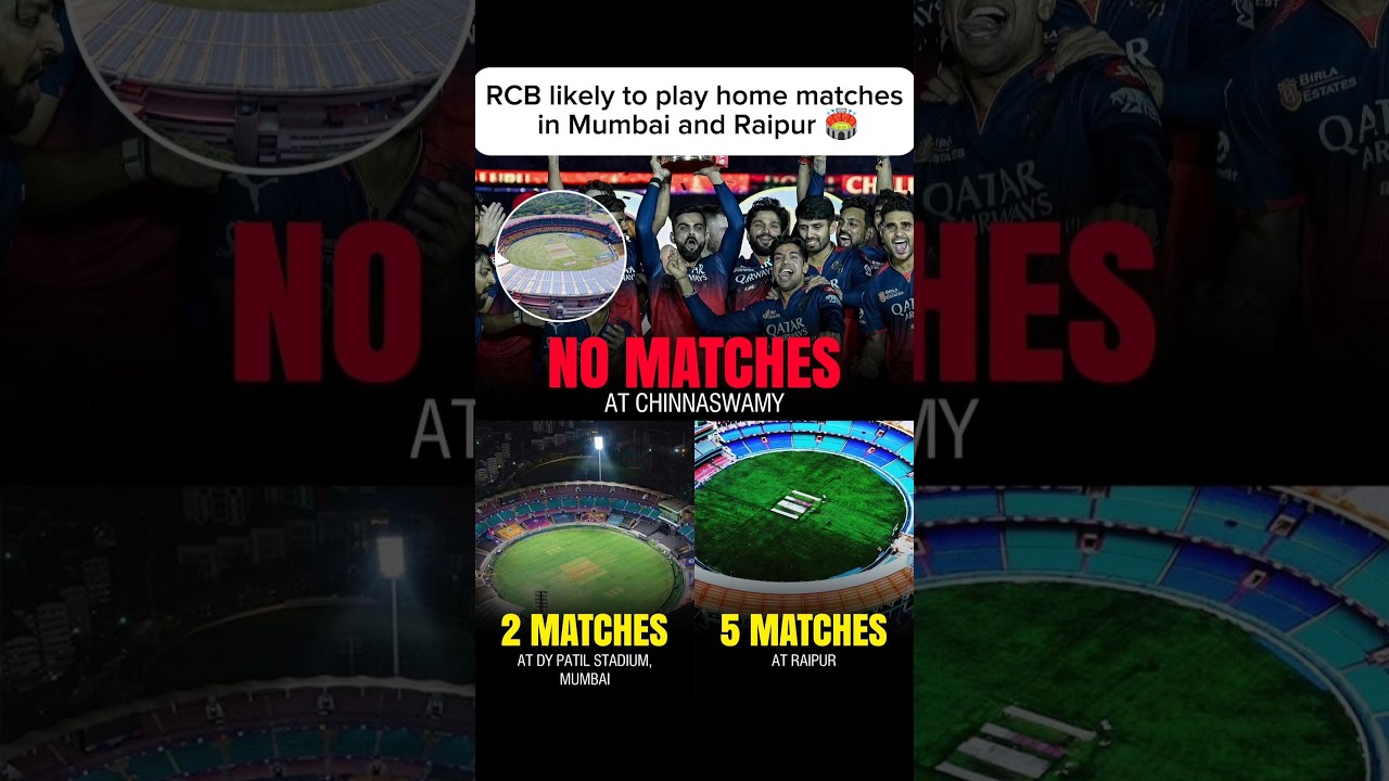 RCB likely to play home matches in Mumbai and Raipur 🏟️