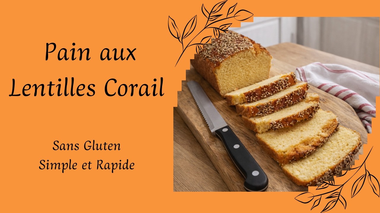 68 - Pain aux lentilles corail. Sans gluten, recette simple, facile, rapide.