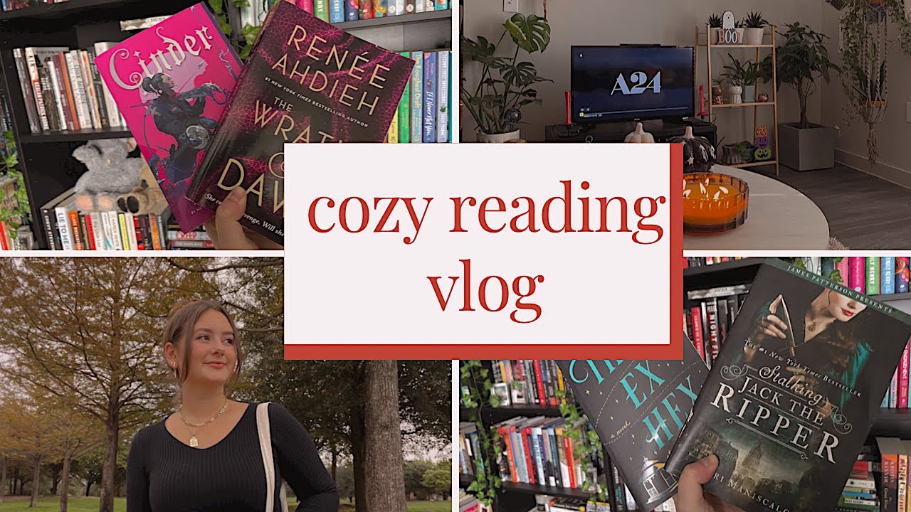 FALL READING VLOG 2022 | reading books out of my comfort zone, YA fantasy + watching horror movies!