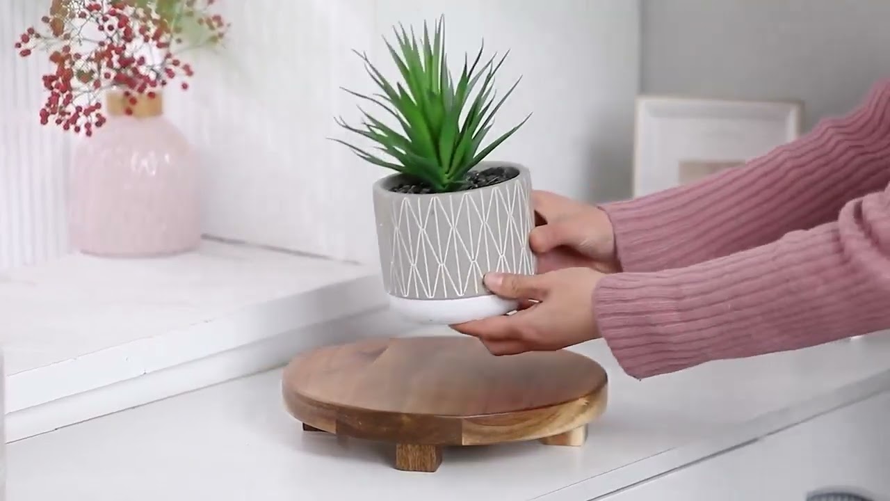 Kurrajong Farmhouse Wooden Round riser pedestal for home decor, as a plant stand or candle stand.