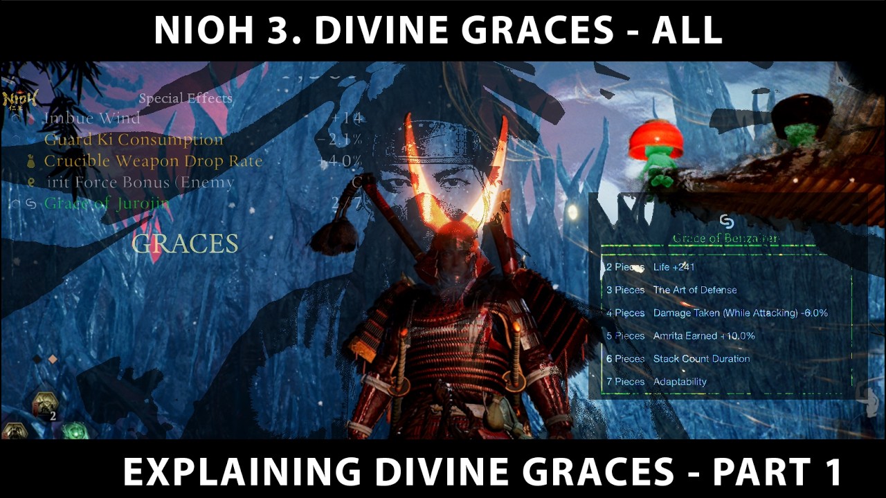 Nioh 3. Все Божественные Милости * Что они делают - Часть 1.