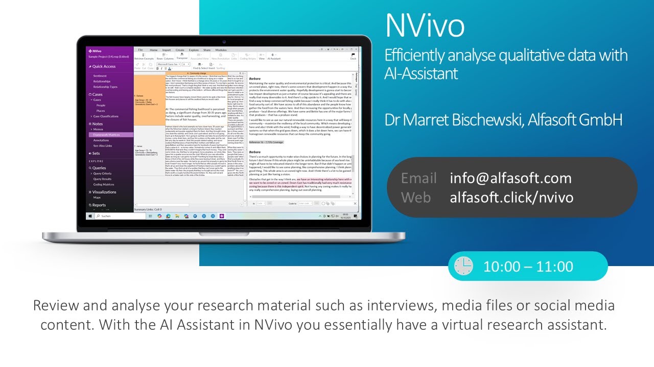 NVivo &ndash; Analyse qualitative data with AI-Assistant (Alfasoft Online Demo Days 2025)