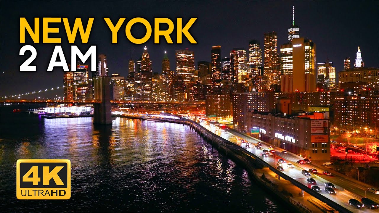 Sounds of NEW YORK at Night - Calming Cityscape of NYC 4K