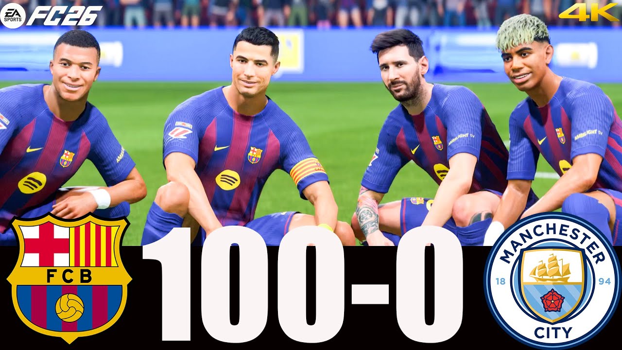 FC 26 - MESSI RONALDO MBAPPE & YAMAL | BARCELONA 100-0 MANCHESTER CITY | UCL FINAL