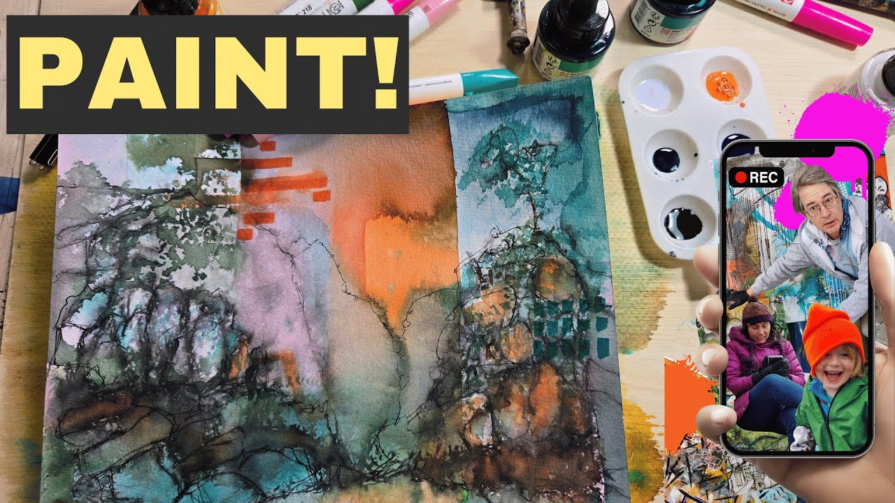 Exploring Pantone Inks & Markers | Mixed Media Landscape Painting Techniques