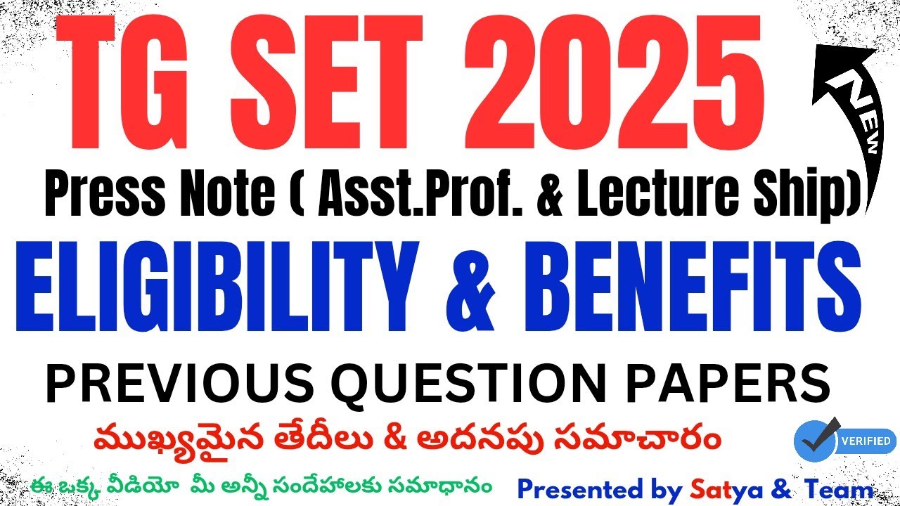TG SET 2025 OFFICIAL NOTIFICATION  ELIGIBILITY PAPER PATTERN APPLICATION DATE  EXAM DATES PRESSNOTE