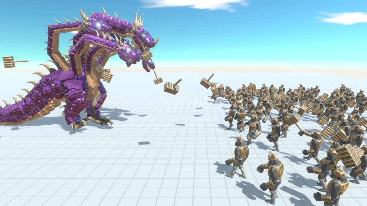 Yamata no Orochi vs 100 Mutant Primates Ape Army ARBS Animal Revolt Battle Simulator