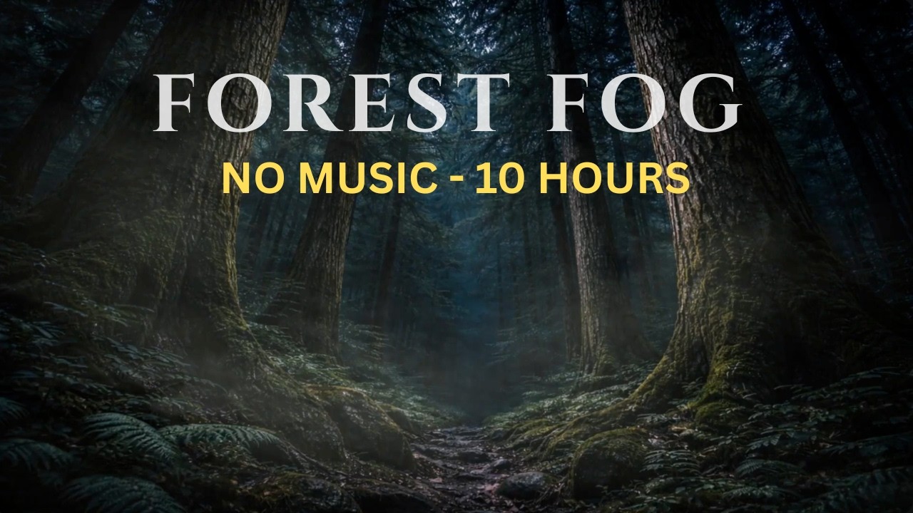 Foggy Forest Night Sounds — No Music, 10 Hours (Deep Sleep)
