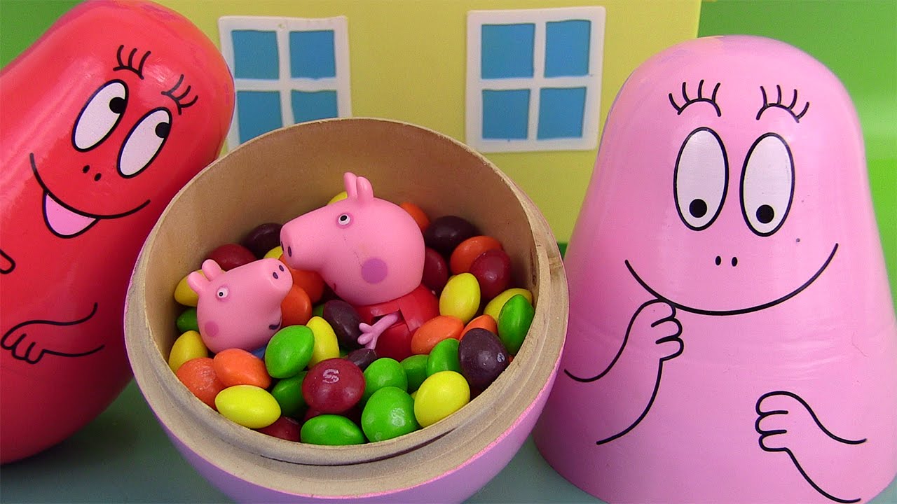 Barbapapa Poupées Russes Nesting dolls Skittles Smarties Peppa Pig Chupa Chups  Vidéos de Bébés