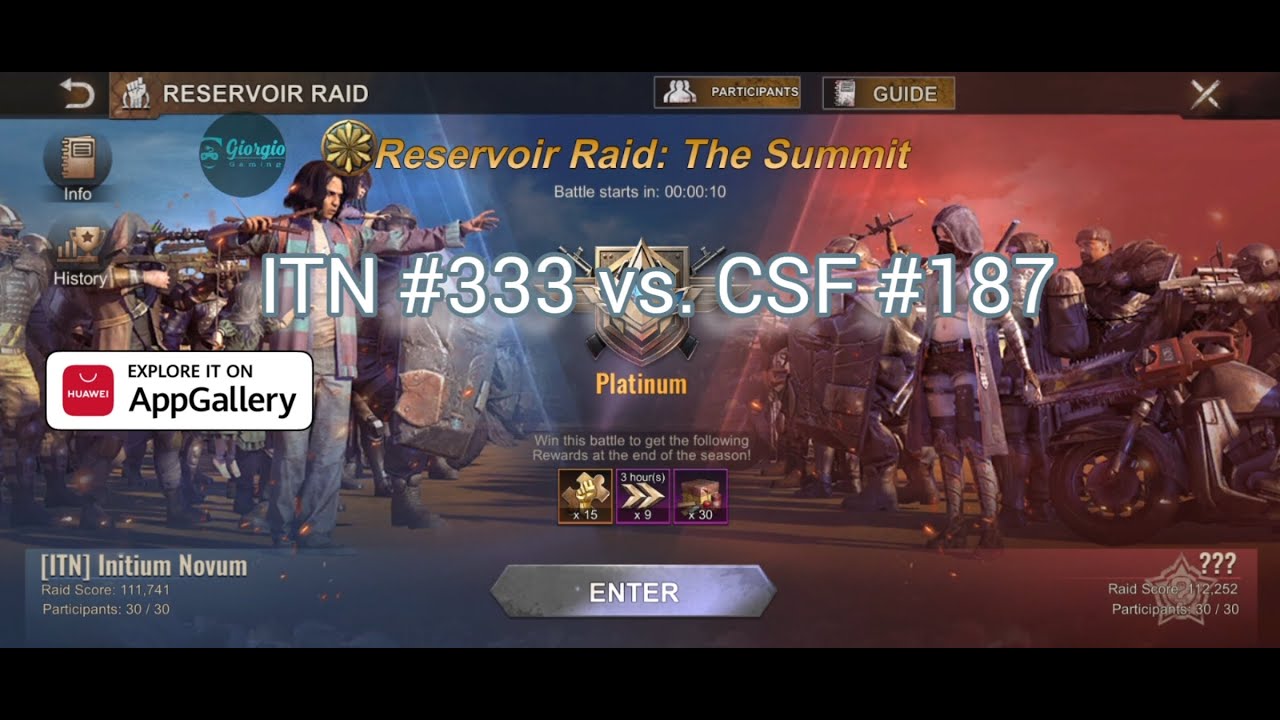 State of Survival: Reservoir Raid - PLATINIUM Division: ITN #333 vs. CSF #187 🔥🔥🔥