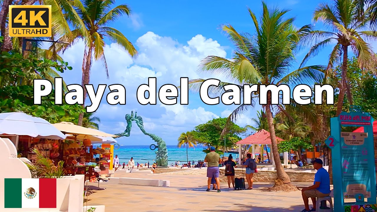 Playa del Carmen, Mexico – 5th Avenue Walking Tour in 4K