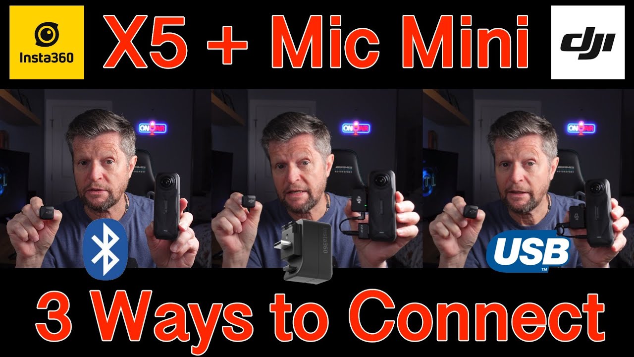 Insta360 X5 plus DJI Mic Mini: 3 Ways to Connect