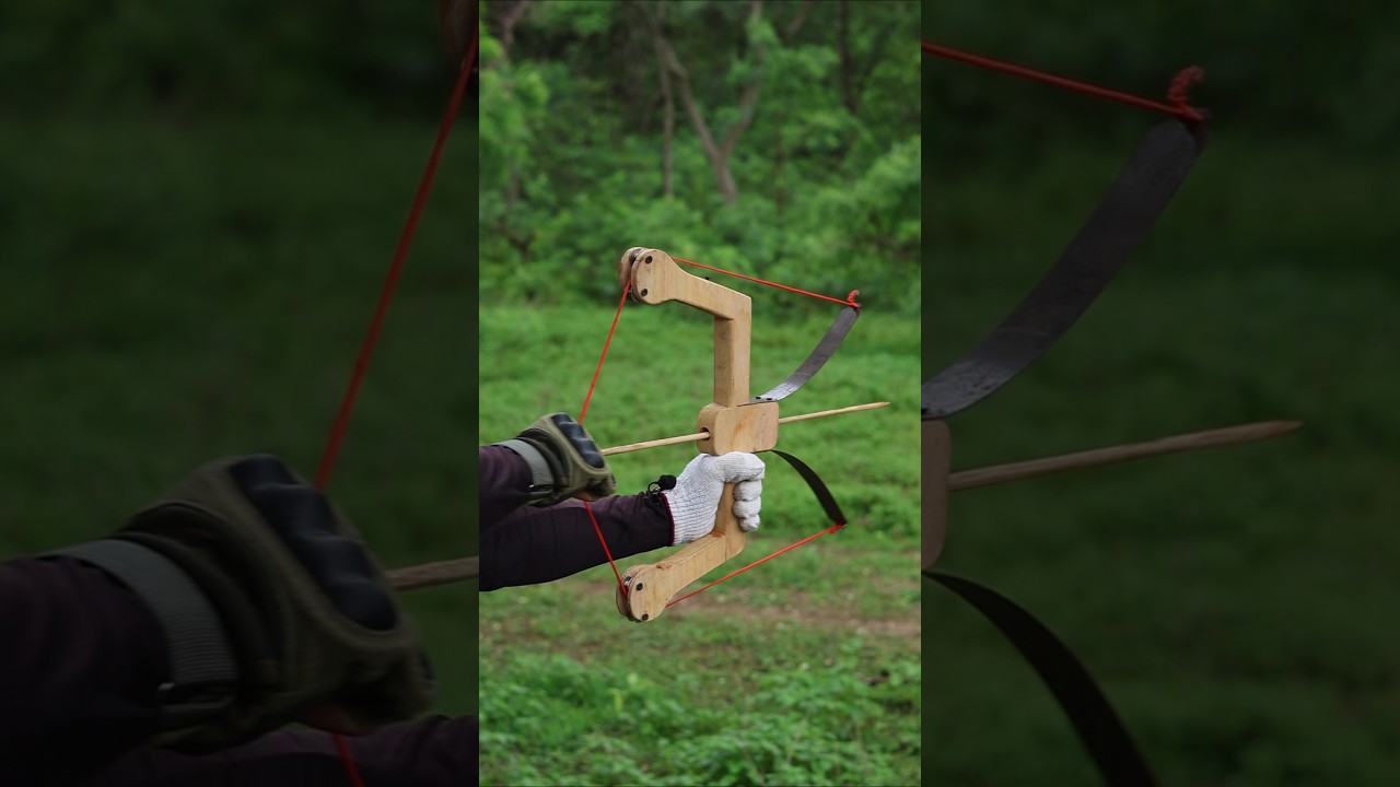 #Arrow With Bamboo With Saw Bow Slingshot #diy #craft #youtubeshorts #wood #bamboo