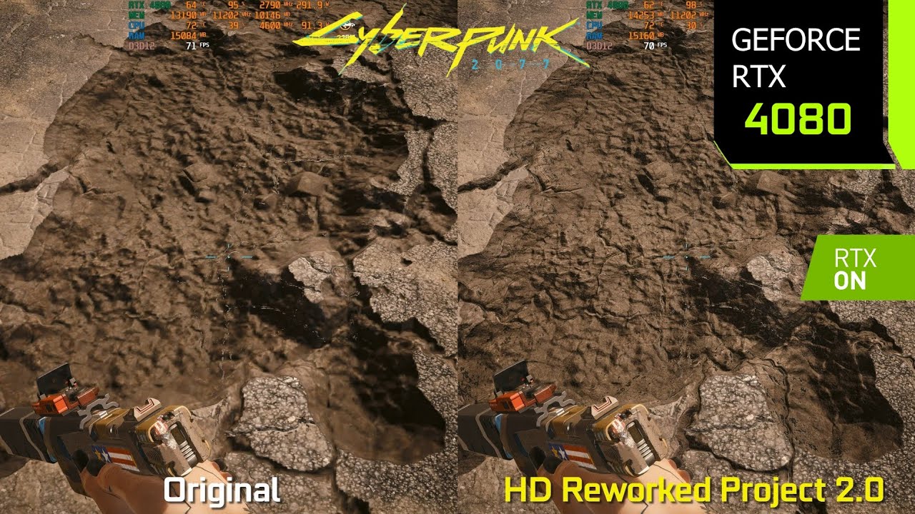 Cyberpunk 2077 HD Reworked Project 2.0 Mod vs Original - Graphics/Performance Comparison | RTX 4080