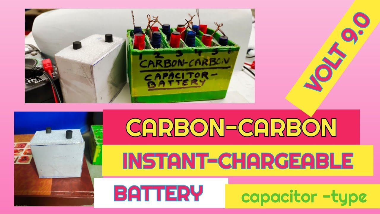 CARBON -CARBON INSTANT CHARGEABLE BATTERIES, 6-CELL IN SERIES, EXCELLENT RECHARGEABLE CYCLES, V=9.4