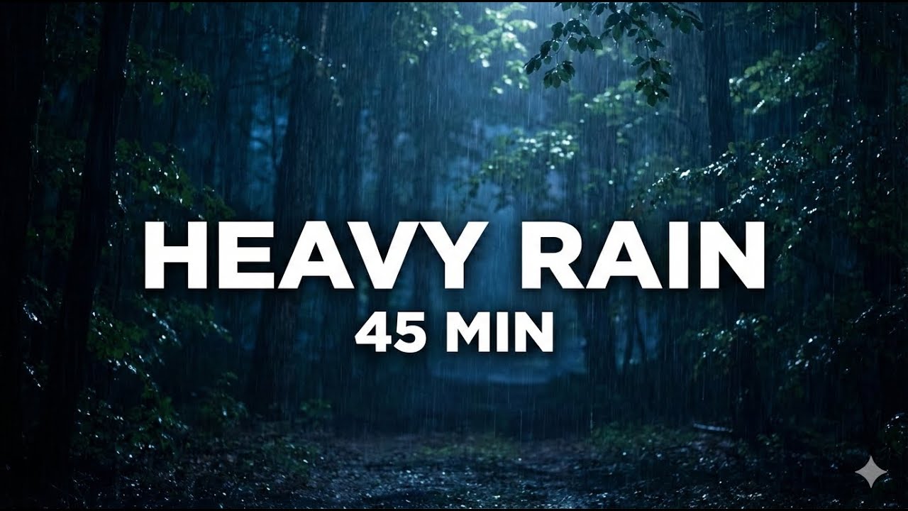 Heavy Rain Sounds for Focus & Relaxation | 45 Minutes Rain Ambience